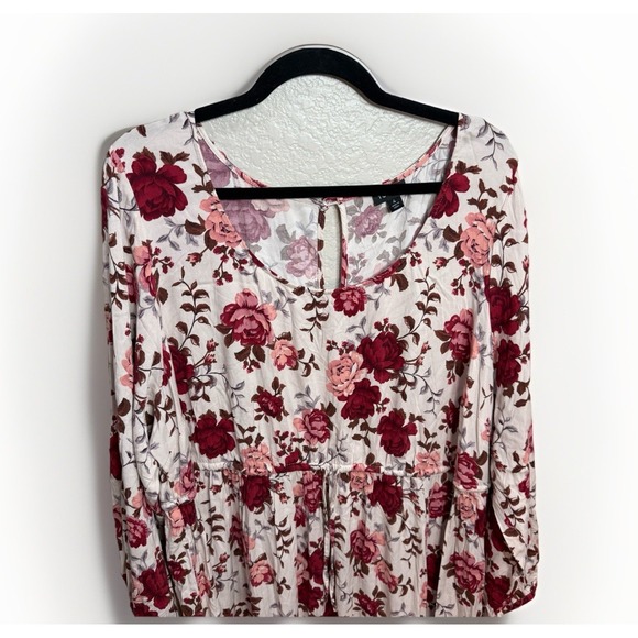 Torrid Dress Womens 4X Red Ivory Floral Skater Challis Fairy CottageCore - Picture 4 of 10